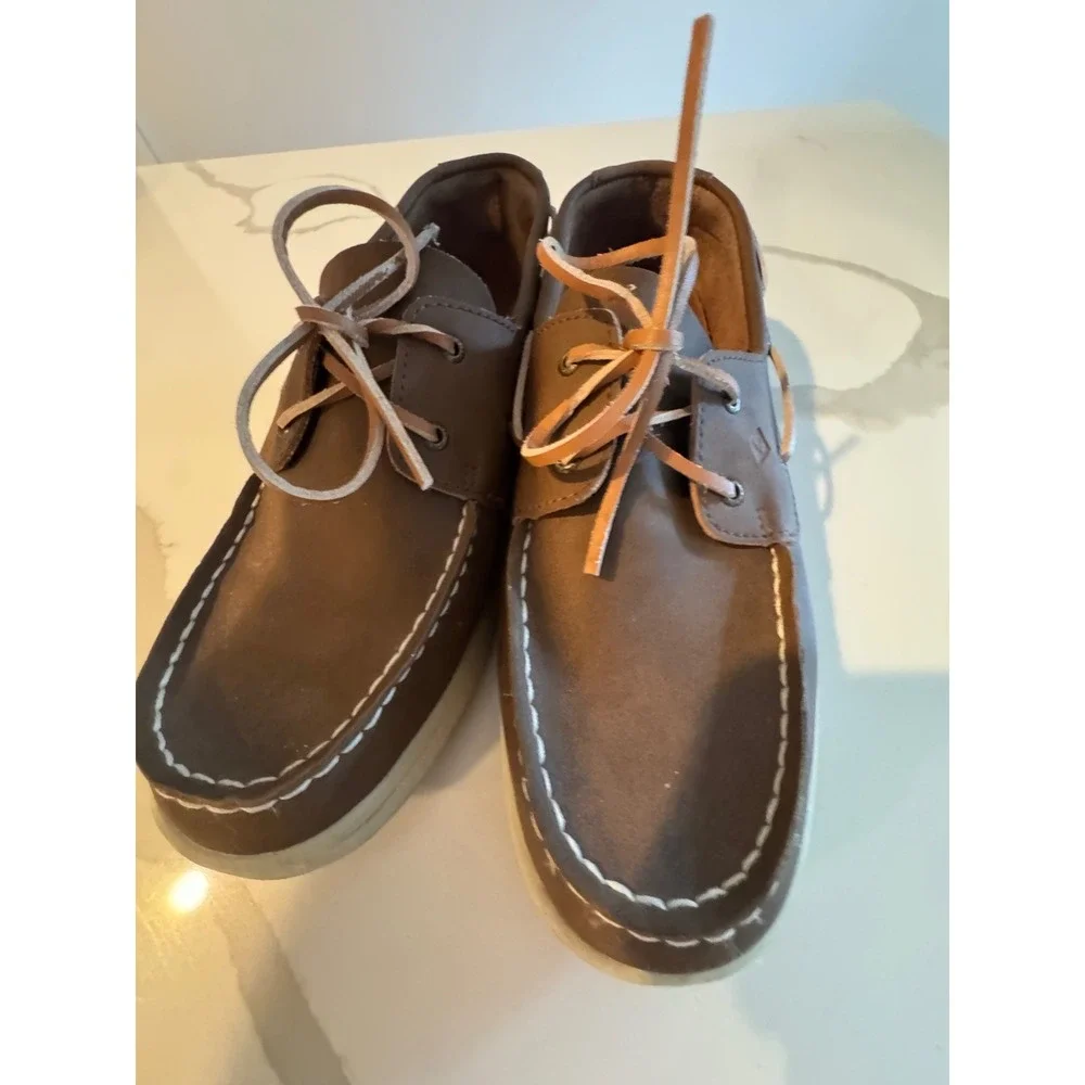 Sperry Top-Sider Mens Brown Leather Boat Shoes Loafers Moc Toe Classic Nautical